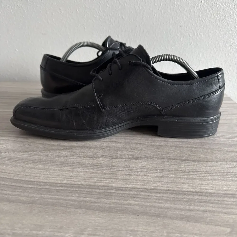 Ecco Austin Men Dress Shoes Black Size 43 US 9 Leather Oxford Square Toe Lace Up
